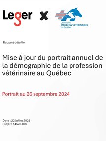 Portrait démographique de la profession vétérinaire au Québec - au 26 septembre 2024