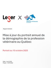 Portrait 2025 - Mise à jour du portrait annuel de la démographie de la profession vétérinaire au Québec